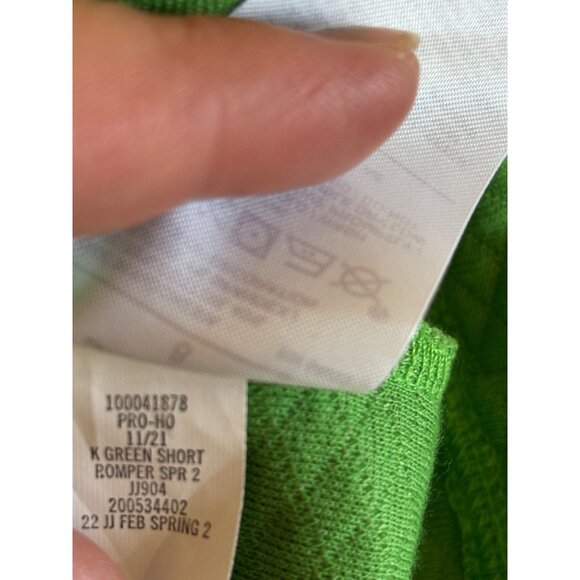 Janie And Jack Green Quilted Gingham Bow Romper Girls Size 8T - Picture 10 of 12